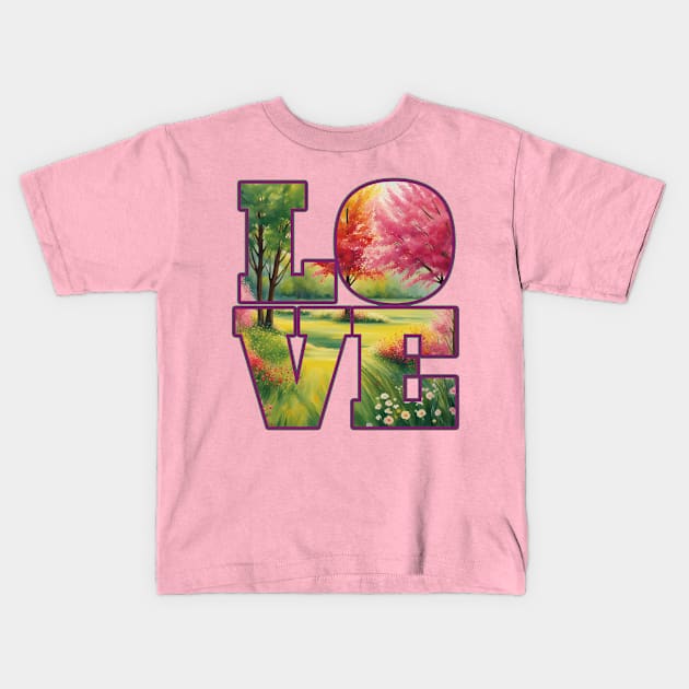 Love Earth Kids T-Shirt by EunsooLee